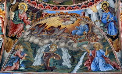 A fresco of Saint Ilia (Elijah) from the Rila Monastery, Bulgaria
